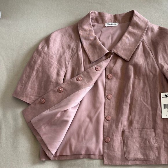NEW Tahari Cropped Linen Summer Jacket - Picture 3 of 6